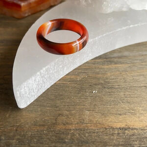 SNAKESKIN AGATE MIDI RING BAND